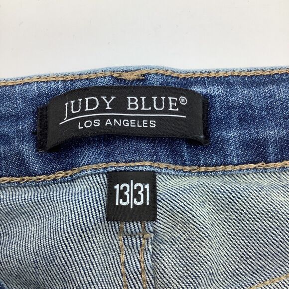 Judy Blue Womens Skinny Fit Raw Hem‎ Denim Jeans Blue Size 13/31 - Picture 6 of 9